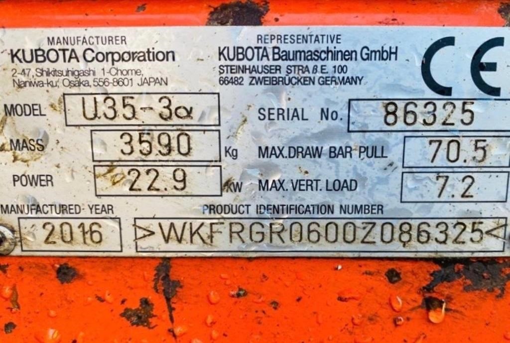 2016 KUBOTA U 35-3 A - Image 12