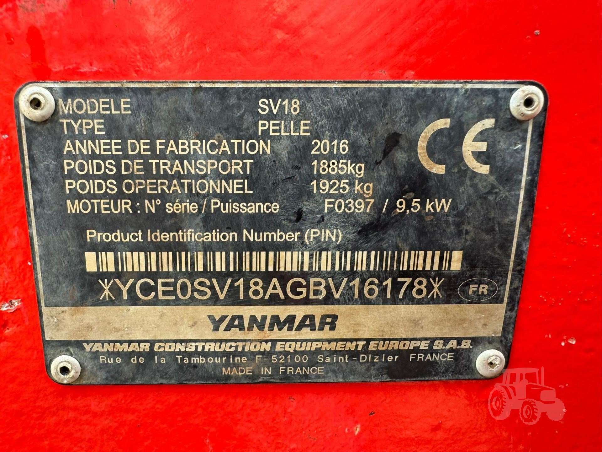 2016 YANMAR SV18X - Image 19