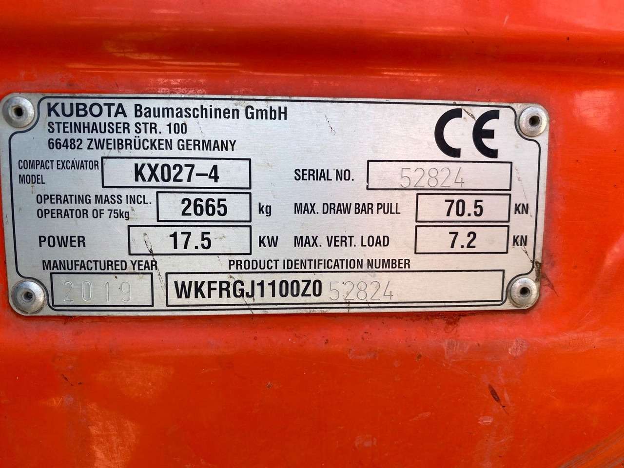 2019 Kubota KX027-4 Mini excavator - Image 5