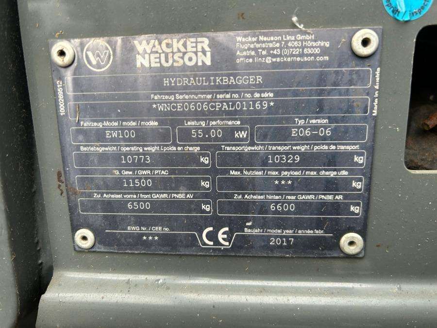 2017 Wacker Neuson EW100 Excavator with trolley - Image 49