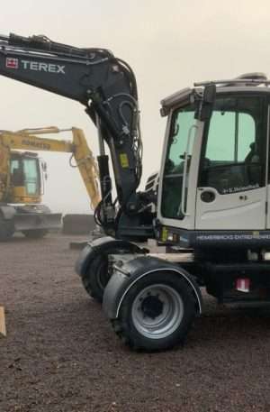 2016 Terex TW85 excavator with trailer and attachments