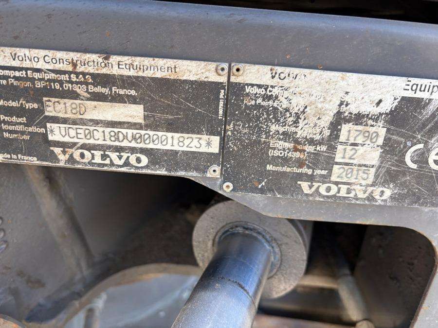 2015 Excavator Volvo EC18D Excavator - Image 17